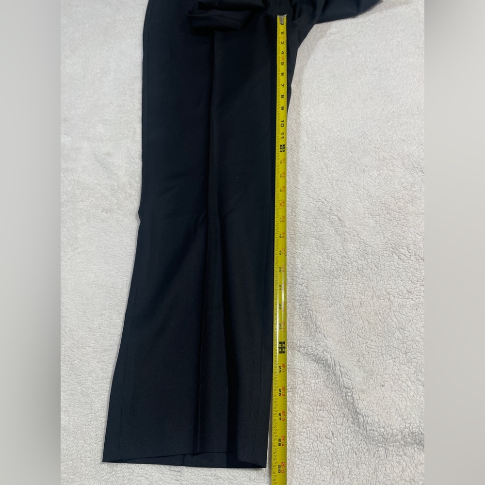 Santorelli luxury serge Wool Roma Flat Front Trouser Black Italy Size 34 - Picture 12 of 12